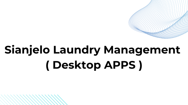 Sianjelo Laundry Management ( Desktop APPS )